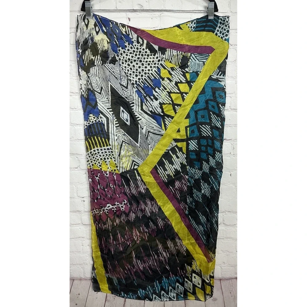 bright geometric multi color colorful‎ lightweight square scarf